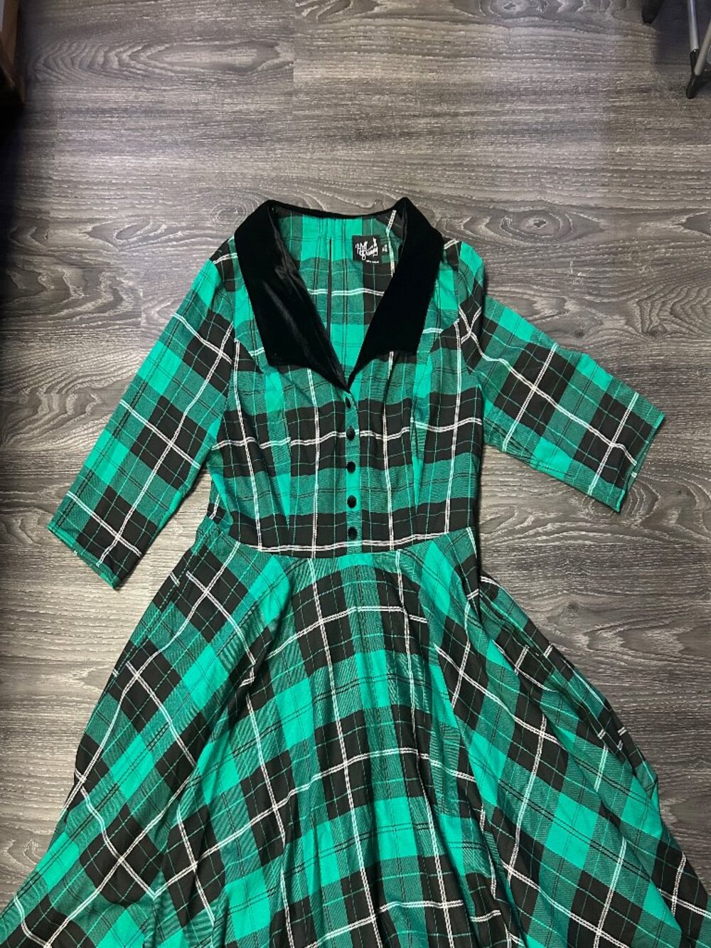 Hell Bunny Tartan Swing Dress - Picture 1 of 6